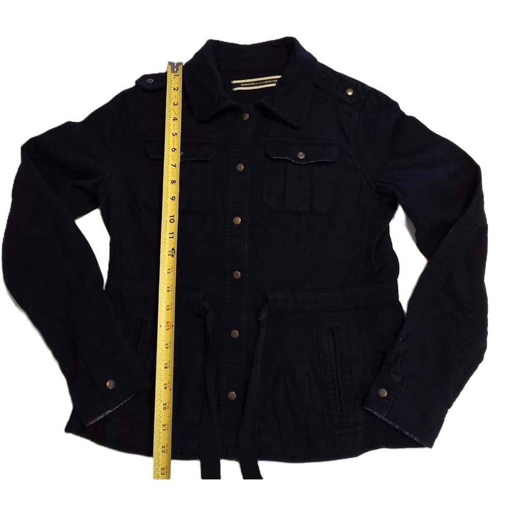 Daughters of Liberation Jacket - Women's Size 4 - Black Button Up Military - Picture 4 of 6
